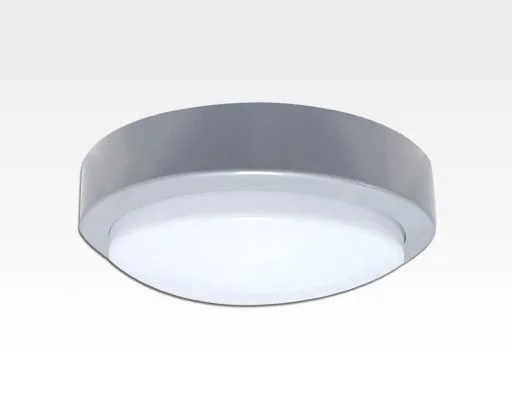 3W LED Wand/Deckenleuchte grau rund Tageslicht Weiß / 6000-6500K 135lm 230VAC IP65 120Grad