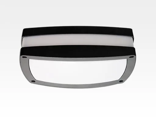 10W LED Wand/Deckenleuchte grau rechteckig Warm Weiß  / 2700-3200K 450lm 230VAC IP54 120Grad