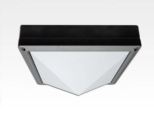 20W LED Wand/Deckenleuchte grau quadr. pyr. Warm Weiß / 2700-3200K 900lm 230VAC IP54 120Grad