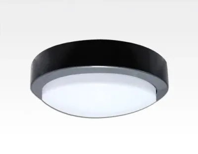10W LED Wand/Deckenleuchte anthrazit rund Warm Weiß / 2700-3200K 450lm 230VAC IP65 120Grad
