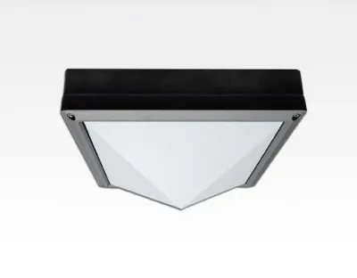 13W LED Wand/Deckenleuchte anthrazit quadr. pyramide Warm Weiß / 2700-3200K 560lm 230VAC IP54 120Grad -Ausstellungsstück mit kleinen Schönheitsfehler