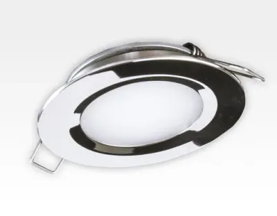 2W LED Einbau Downlight Edelstahl rund Neutral Weiß 1,5m Kabel / 4000-4500K 180lm 24VDC IP65 120Grad