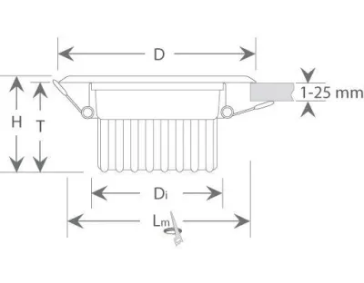 3W LED Einbau Downlight weiß rund Warm Weiß / 2700-3200K 180lm 230VAC IP44 120Grad -Ausstellungsstück mit kleinen Schönheitsfehlern — Bild 5