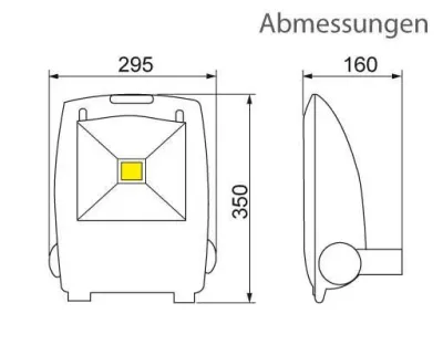 50W LED Strahler Warm Weiß 120Grad Verkehrsweiß / 2700-3200 K 3764lm IP65 230VAC — Bild 2