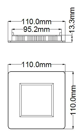 5W LED Paneel weiss quadratisch Warm Weiss dimmbar 350lm 120Grad / 2700-3200K 110x110mm 230VAC — Bild 6