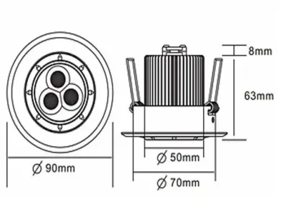 7W LED Fokus Einbauspot weiß rund Neutral Weiß / 4000K 450lm 230VAC 12-38Grad -Ausstellungsstück mit kleinen Schönheitsfehlern — Bild 6