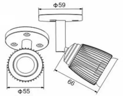 4W LED Fokus Mini Spot mit Halterung silber rund Neutral Weiß / 4000K 220lm 230VAC 21-71Grad -Ausstellungsstück mit kleinen Schönheitsfehler — Bild 6
