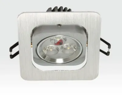 3W LED Einbau Spotleuchte silber quadratisch Warm Weiß / 2700-3200K 195lm 230VAC IP40 120Grad — Bild 3