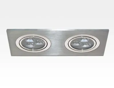 6W LED Einbau Spotleuchte Alu gebürstet rechteckig Warm Weiss / 2700-3200K 1170lm 230VAC IP40 35Grad